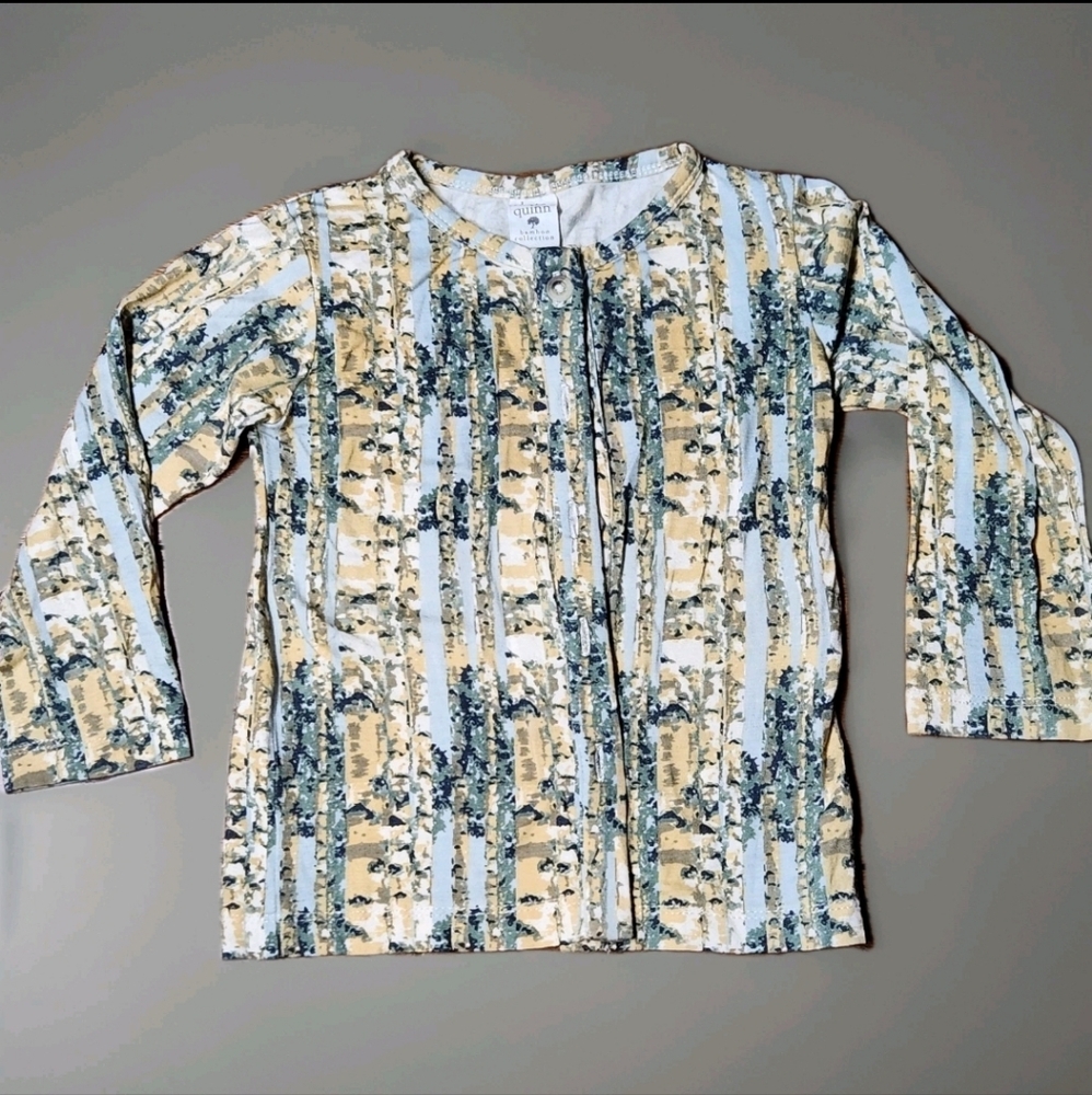 Kate Quinn Bamboo Forest Camo Button Front Cardigan 3T